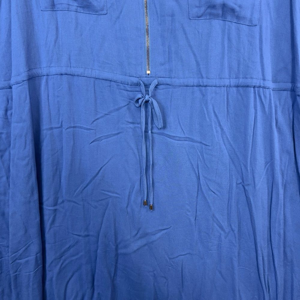 NWOT Torrid MINI TEXTURED RAYON SHIRT DRESS - royal blue plus size 5 - Picture 5 of 16